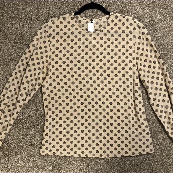 Vintage JH Collectibles 70s Approx Size Large Silk Blouse Top Boho Buttons Print - Picture 1 of 6